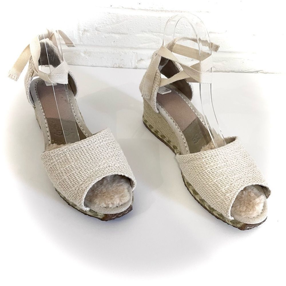 UGG Cream Wedge Sandals